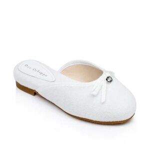 Dee Ocleppo Athens Terry Cloth Mule White Sz 7.5